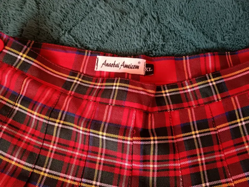 Falda escocesa roja Anaobai talla XL - 1