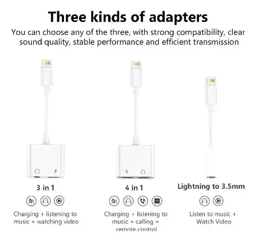Adaptador Lightning a Jack 3.5mm y Carga - 2
