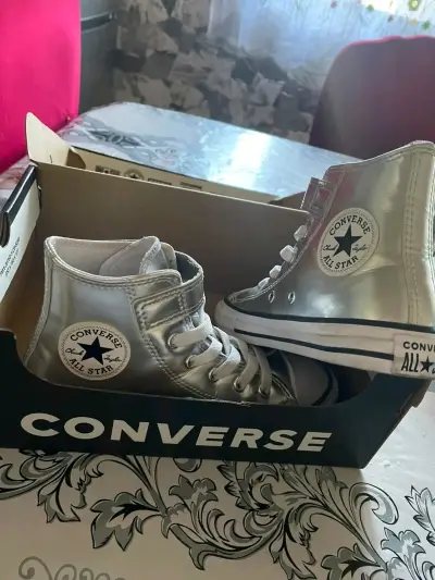 Zapatillas Converse All Star plateadas para niños - miniatura 2