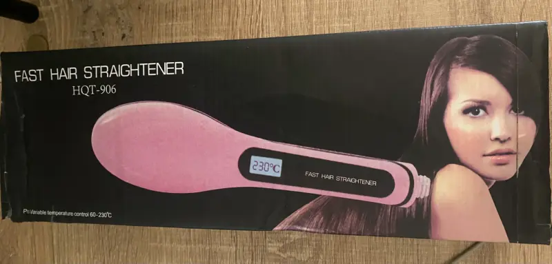 Cepillo alisador de cabello rosa HQT-906