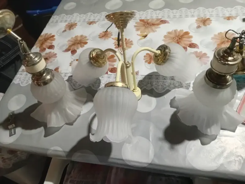 Lámparas de techo vintage con tulipas de vidrio - 4