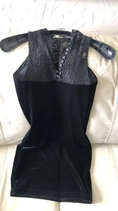 Vestido negro de encaje Griffo - miniatura 2