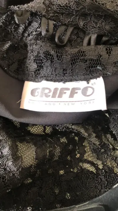Vestido negro de encaje Griffo - miniatura 3