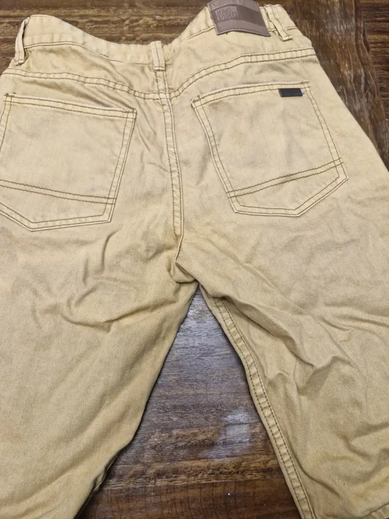 Bermudas de mezclilla beige para hombre talla 40 - 3
