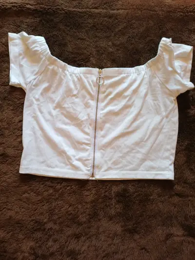 Top blanco con cierre frontal - miniatura 1