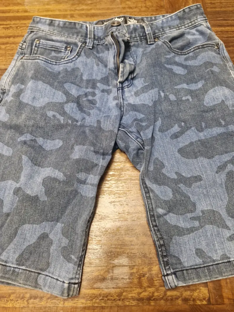 Bermudas de mezclilla camufladas para hombre - 1