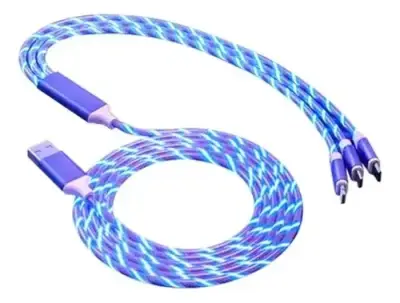 Cable USB de carga múltiple con luz LED - miniatura 1
