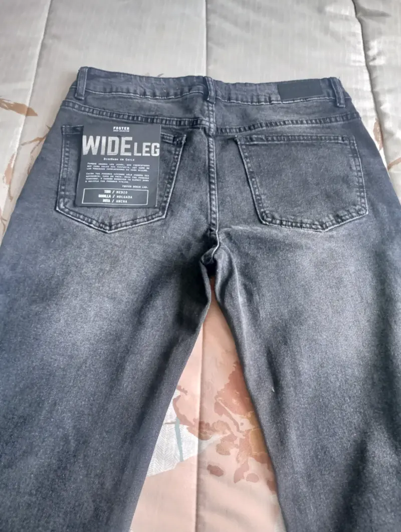 Jeans anchos gris oscuro para mujer - 3