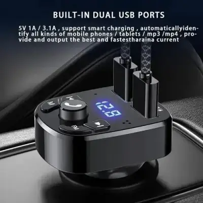 Transmisor FM Bluetooth para Auto con Cargador USB - miniatura 3
