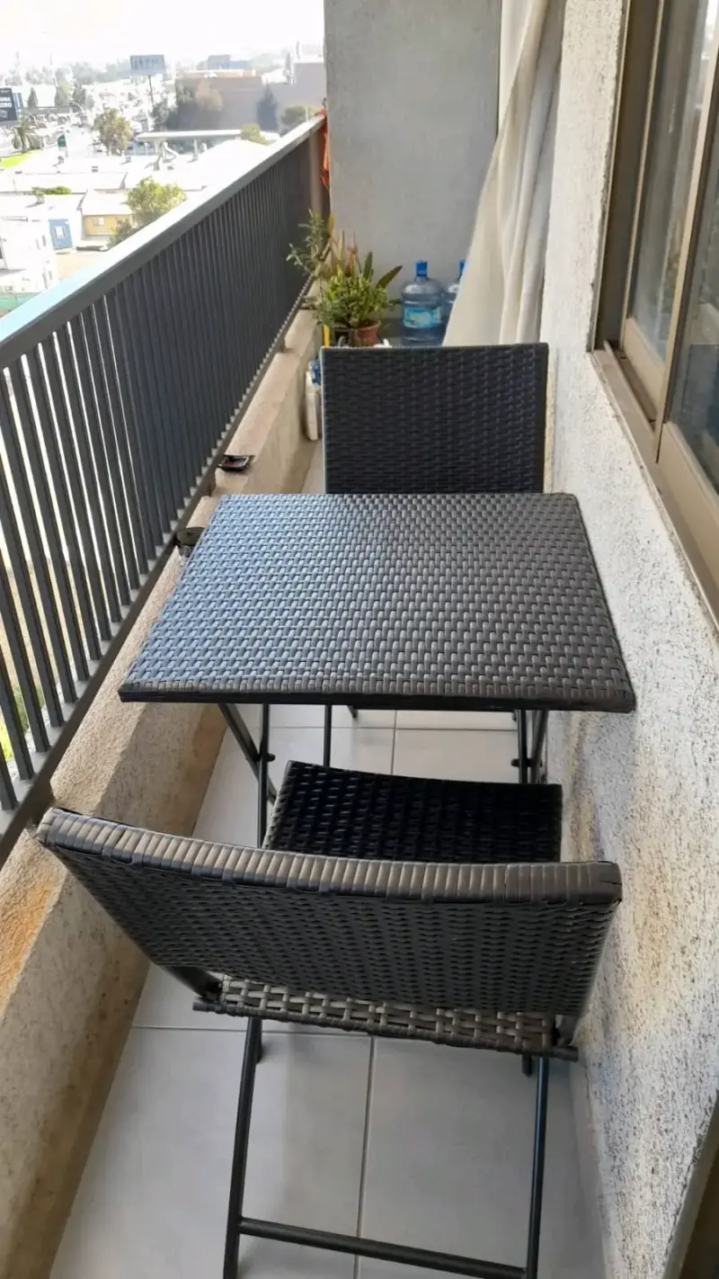 Mesa plegable de ratán para balcón - 3