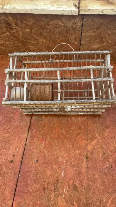 Jaula de madera para aves con compartimentos - miniatura 1