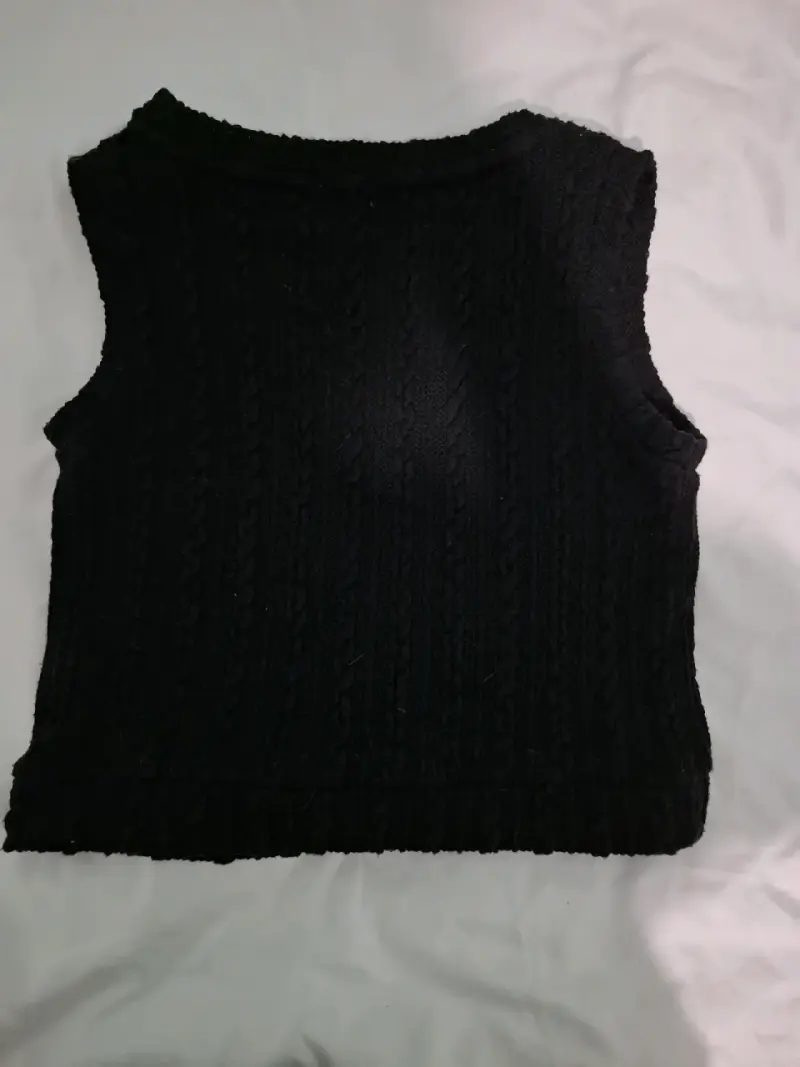 Chaleco sin mangas negro para mujer - 3