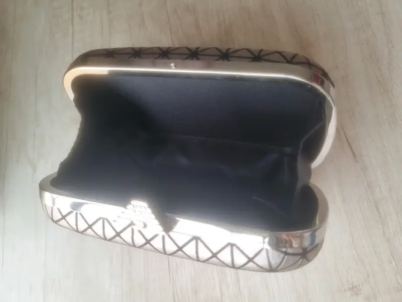 Cartera de fiesta plateado Armani - 4
