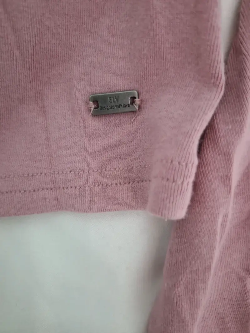 Polera manga larga rosa Elvi talla 14 - 3