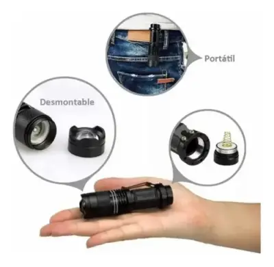 Linterna táctica LED ultravioleta portátil - miniatura 3