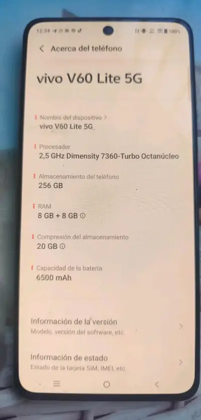 Smartphone Vivo V60 Lite 5G con 256GB y 16GB RAM - miniatura 1