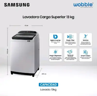 Lavadora Samsung carga superior 13 kg - miniatura 4