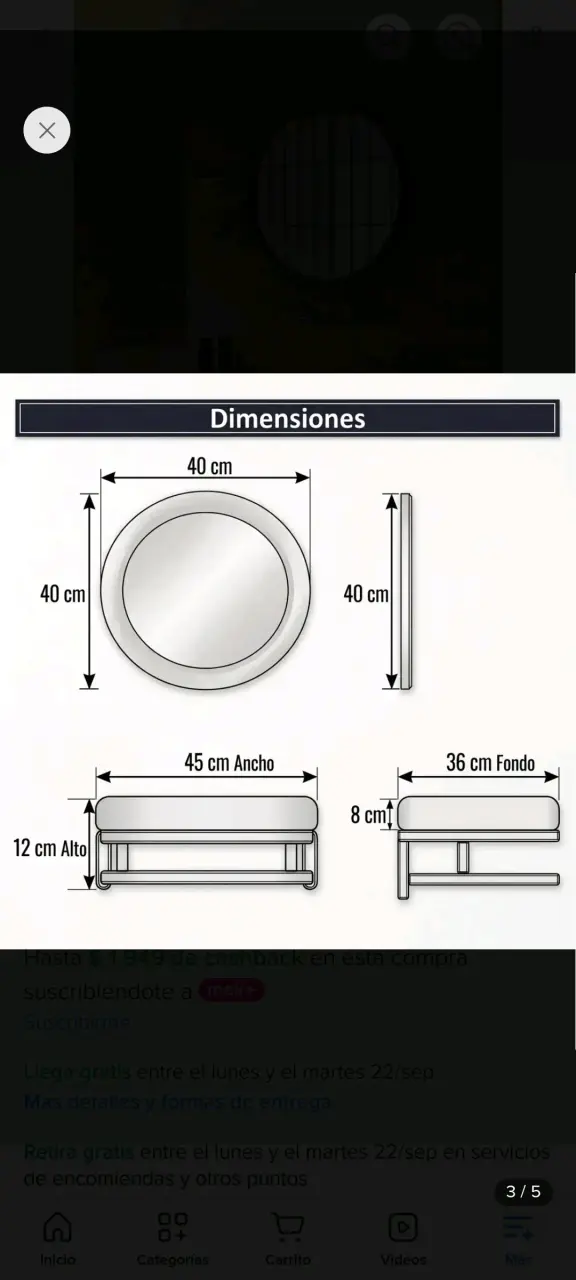 Lavamanos Flotante con espejo y estrcutura FAS - 4