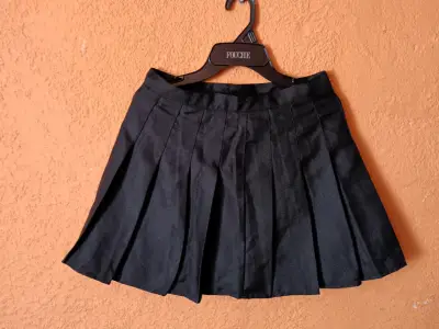 Falda pantalon plisada negra para mujer talla L - miniatura 2