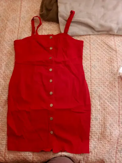 Vestido rojo con tirantes Talla S/M elasticado - miniatura 1