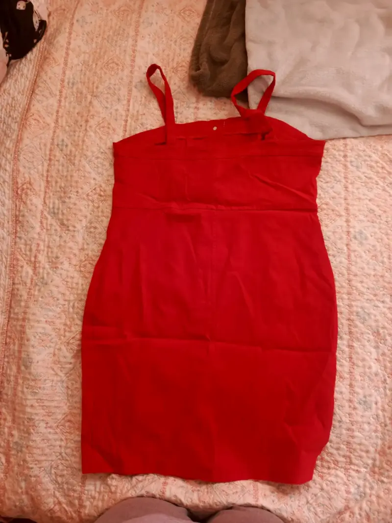 Vestido rojo con tirantes Talla S/M elasticado - 2