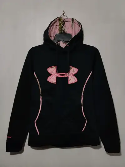Polerón con capucha Under Armour negro y rosado - miniatura 2