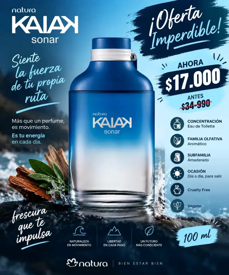 Perfume Natura Kaiak Sonar 100 ml Aromático