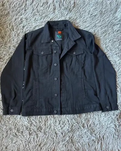 Chaqueta de mezclilla negra para hombre talla 14 - miniatura 3