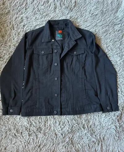 Chaqueta de mezclilla negra para hombre talla 14 - miniatura 4