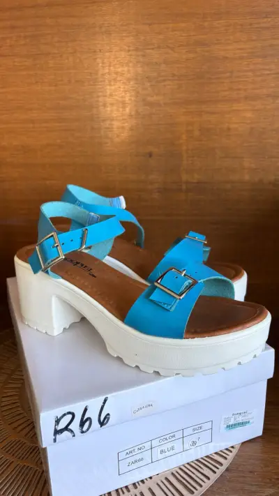 Sandalias azules todo piel - miniatura 1