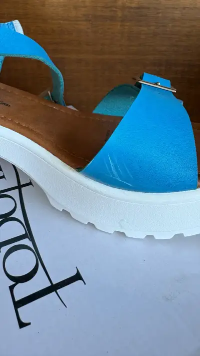 Sandalias azules todo piel - miniatura 3