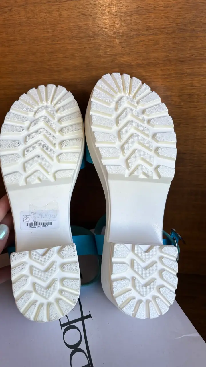 Sandalias azules todo piel - 4