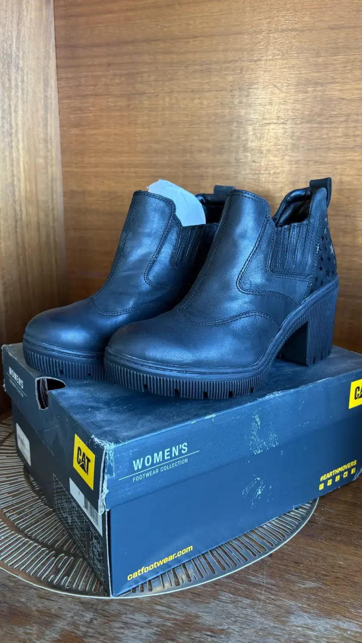 Botines de cuero negro CAT - 2
