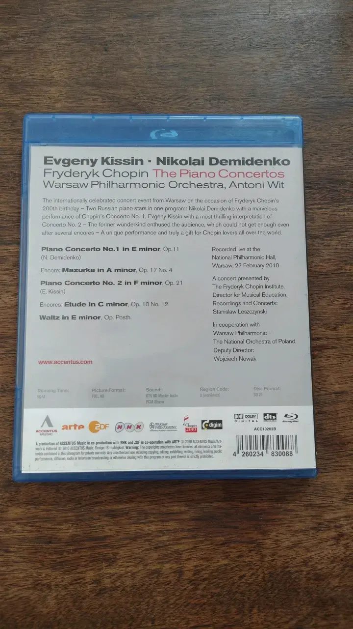 Blu-ray Evgeny Kissin y Nikolai Demidenko - Conciertos para Piano de Chopin - 2