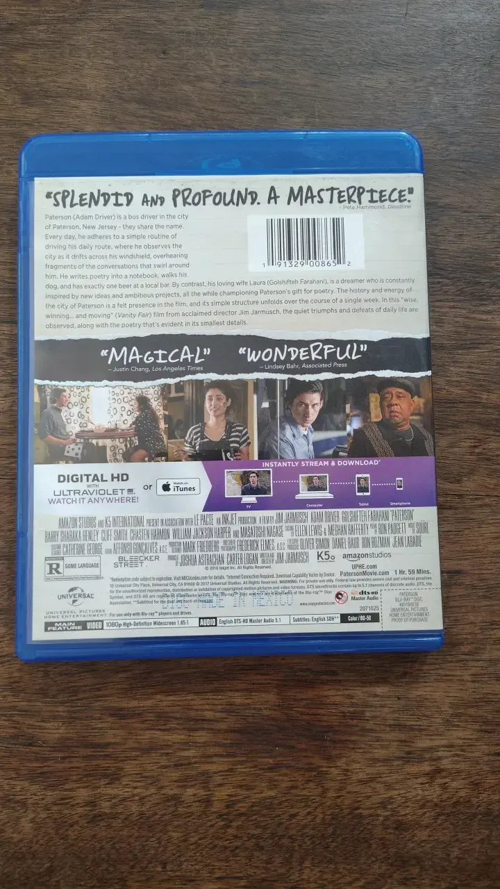 Blu-ray de la película Paterson con Adam Driver - 2
