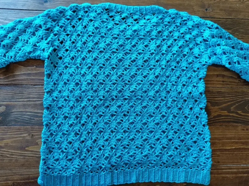 Chaleco artesanal de hilo tejido a crochet - 5