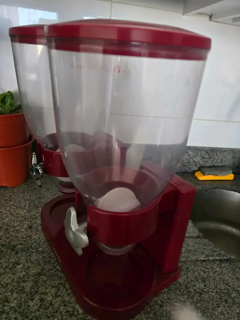 Dispensador doble de cereales Zevro rojo - 3
