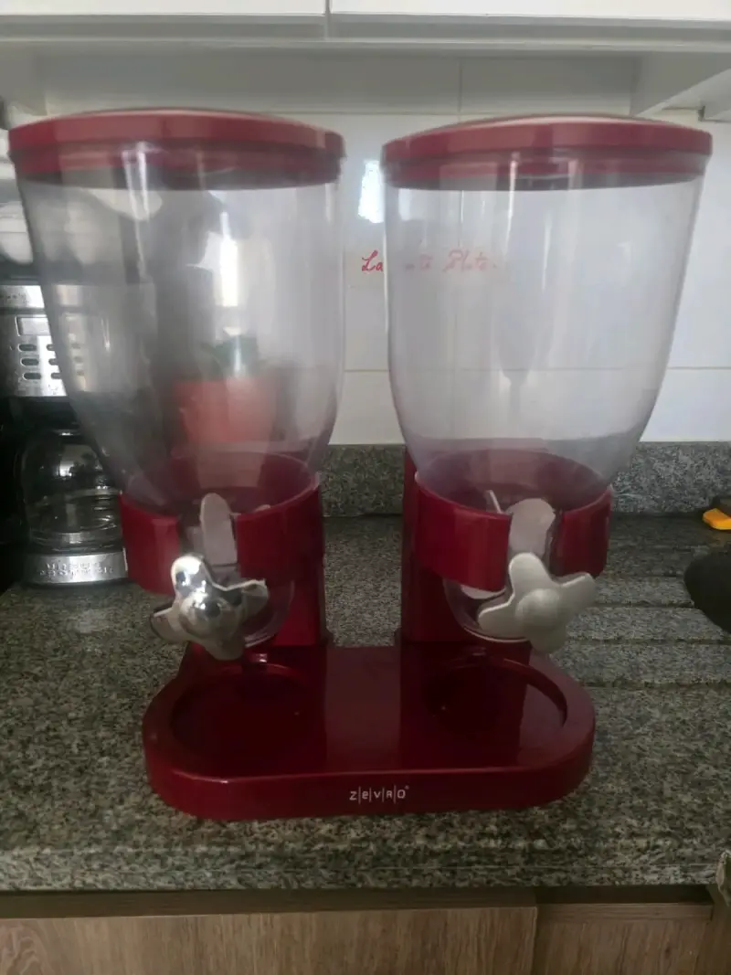 Dispensador doble de cereales Zevro rojo - 4