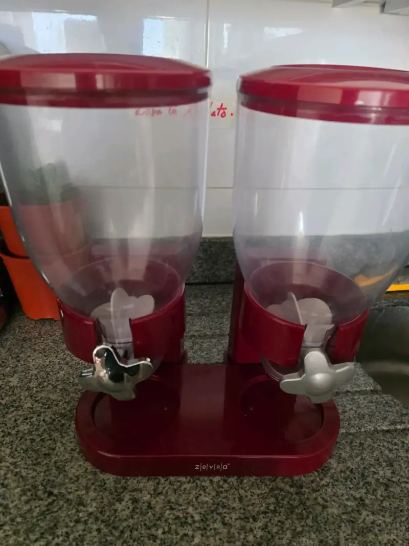 Dispensador doble de cereales Zevro rojo - 6