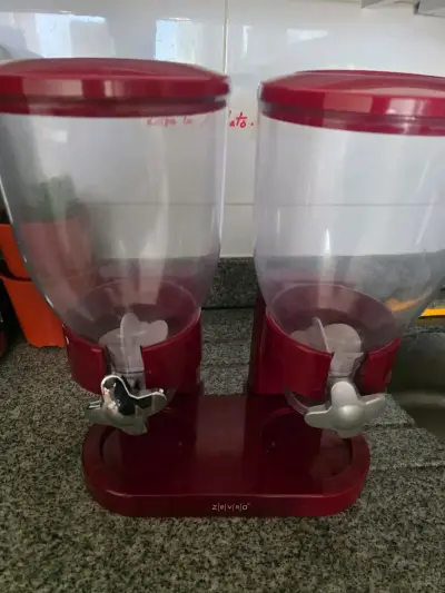Dispensador doble de cereales Zevro rojo - miniatura 6