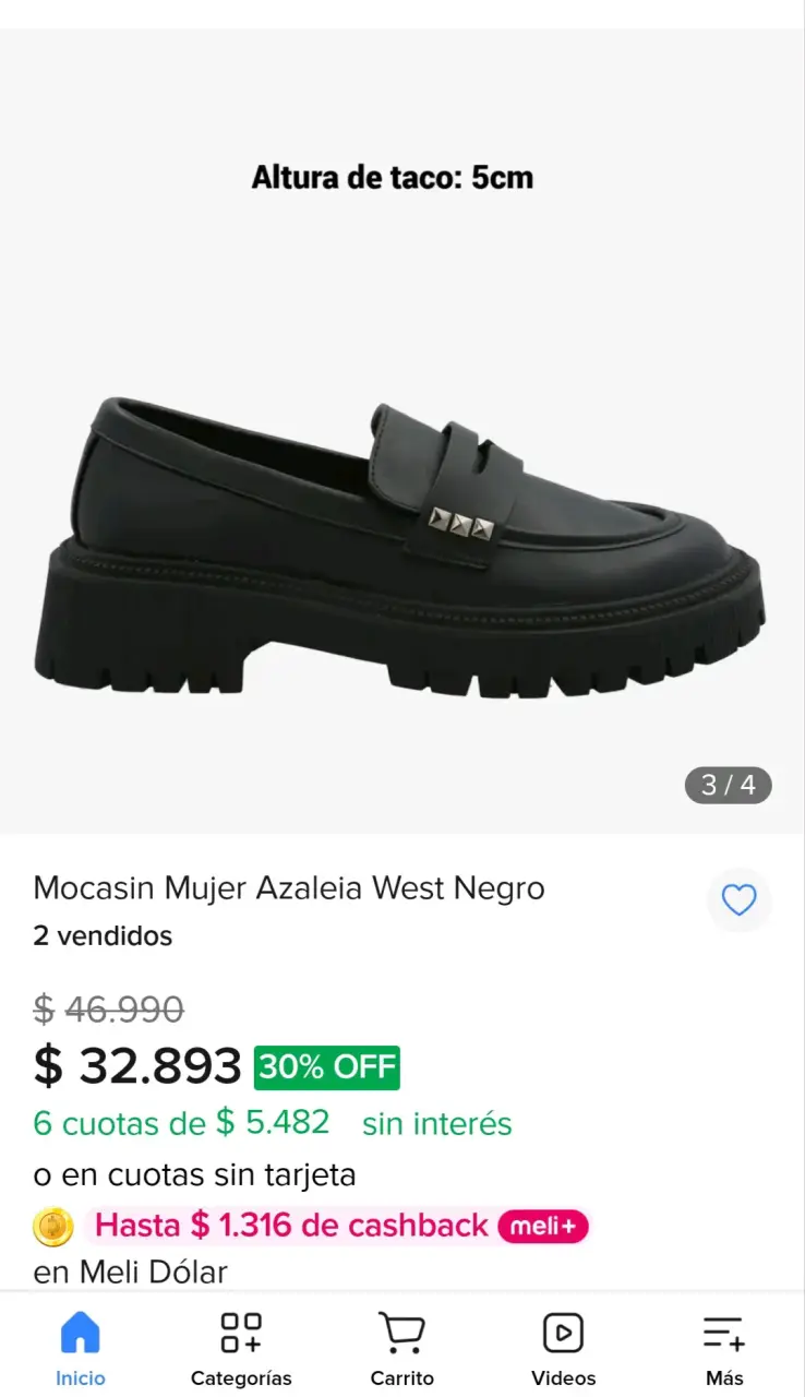 Mocasines Azaleia West Negro con Taco - 2
