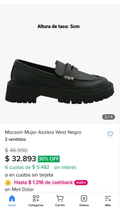 Mocasines Azaleia West Negro con Taco - miniatura 2