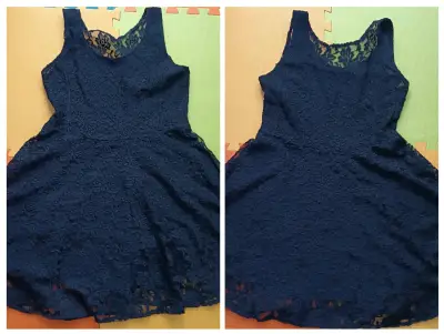 Vestido de encaje negro para mujer - miniatura 1