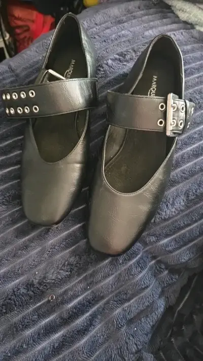 Zapatos planos negros con hebilla Marquis - miniatura 1