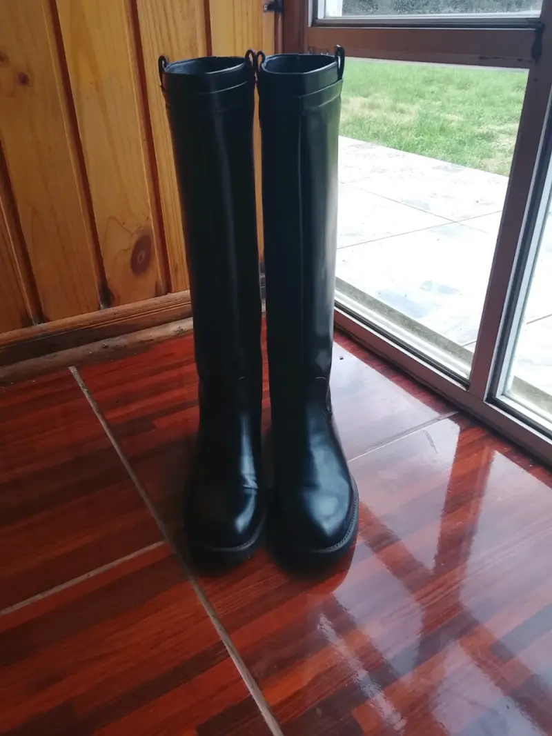 Botas de cuero negras para mujer - 1