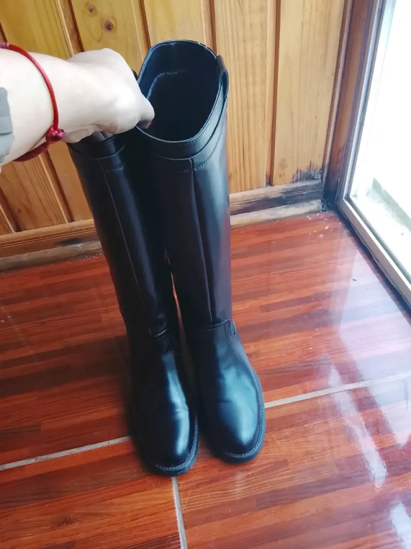 Botas de cuero negras para mujer - 2