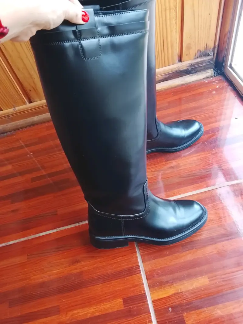 Botas de cuero negras para mujer - 3