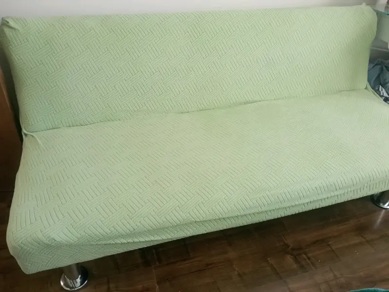 Sofá cama bicolor con funda elástica - 3