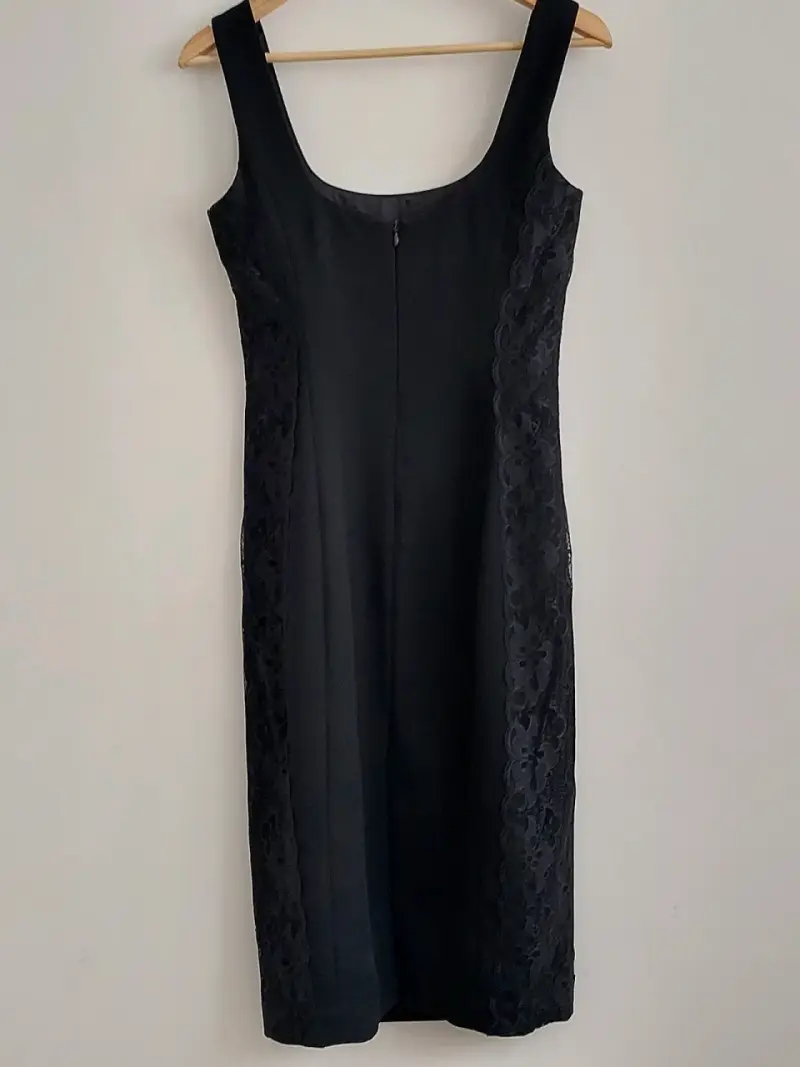 Vestido negro elegante Zara Woman con encaje - 2
