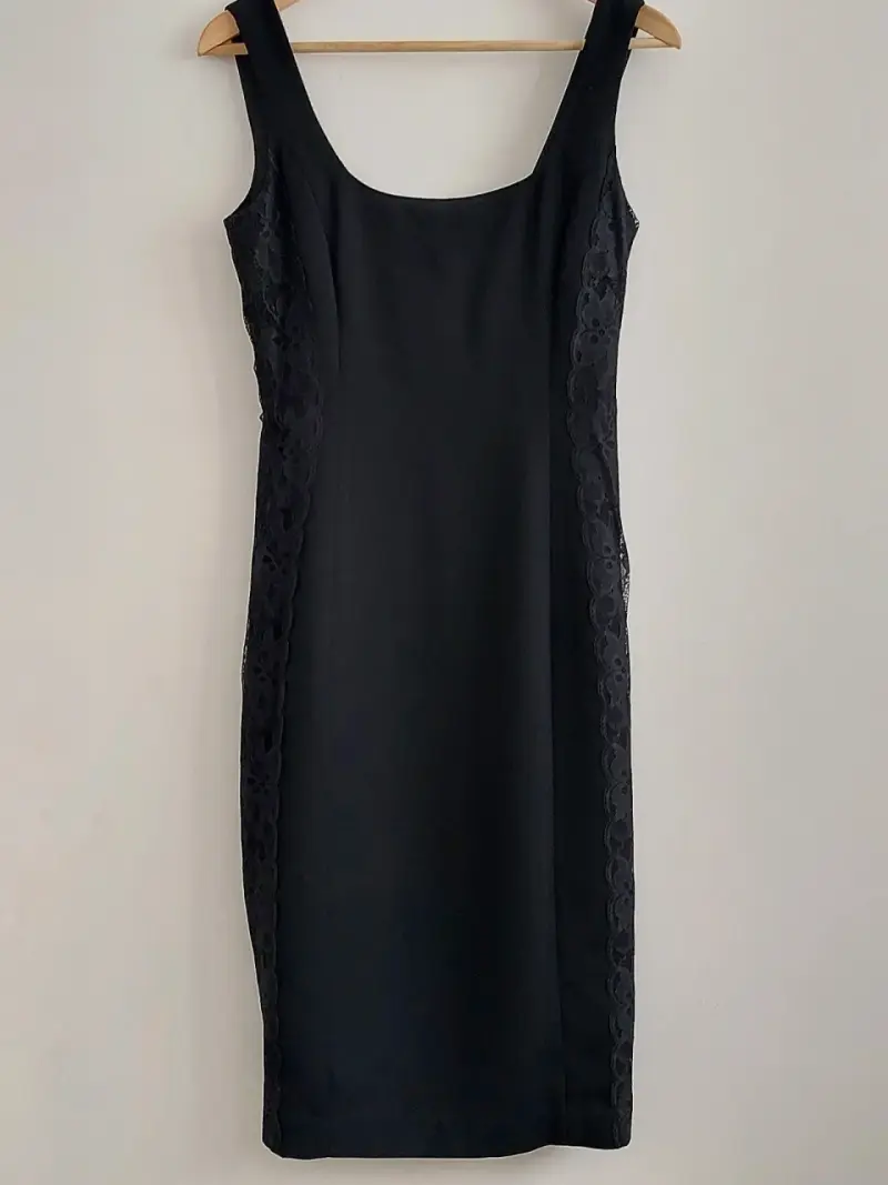 Vestido negro elegante Zara Woman con encaje - 3